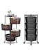 4 Tier Round Metal Kitchen Storage Rack Shelf with Wheel, Black