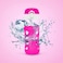 Aiwanto Glass Water Bottle Anti Slip Glass Pop Water Bottle School Office Water Bottle Handle and Protective Silicone Sleeve for Sports(Pink)