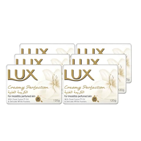 Buy LUX  Bar Soap Creamy Perfect 120g Pack of 6 in Saudi Arabia