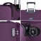 Eminent Expandable Luggage Trolley Bag Soft Suitcase for Unisex Travel Polyester Shell Lightweight with TSA lock Double Spinner Wheels E751SZ Medium Checked 24 Inch Purple