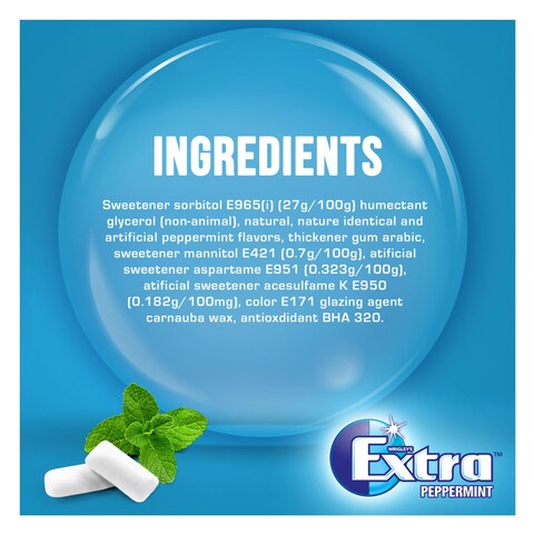 Wrigley&#39;s Sugar Free Extra Peppermint Chewing Gum 10 Pieces