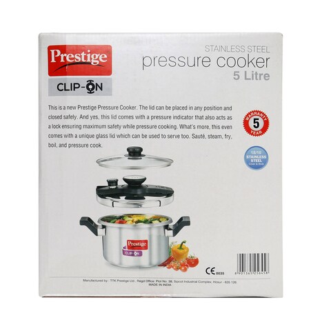 Prestige Clip On Prestige Ltr Cooker Price Prestige Cooker Clip On Pressure Cooker Price Buy Prestige Clip On Pressure  Cooker 5L Online Carrefour Qatar