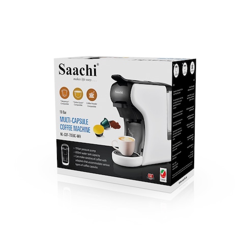 Saachi Multi-Capsule Coffee Machine NL-COF-7058C-WH With 19 Bar Automatic Steam Pressure Pump