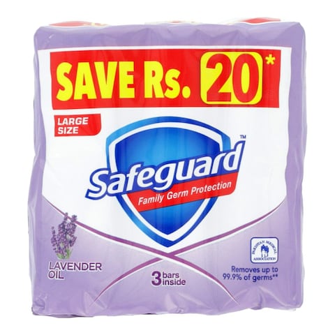 Safeguard Family Germ Protection Soap Lavender Oil 125 gr (Pack of 3)