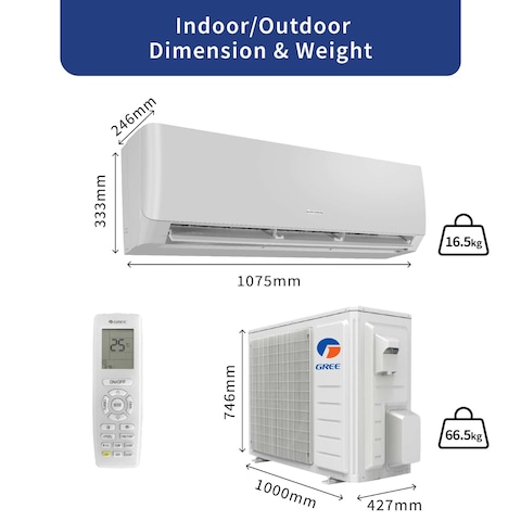 Gree Split Air Conditioner 2.5 Ton - Wifi Enabled - Rotary Compressor - P4matic-P30C3