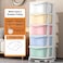COZY NEST Multi-Layer Plastic Drawer Storage Cabinet Clothes Organizer Rolling Toy Box With Wheels For Kitchen Container Box,Bath,Living Room,Office