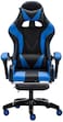Neo Front Adjustable Pu Leather Gaming Chair - Pc Computer Chair For Gaming, Office Or Students, Ergonomic Back Lumbar Support With Footrest (C-Black And Blue)