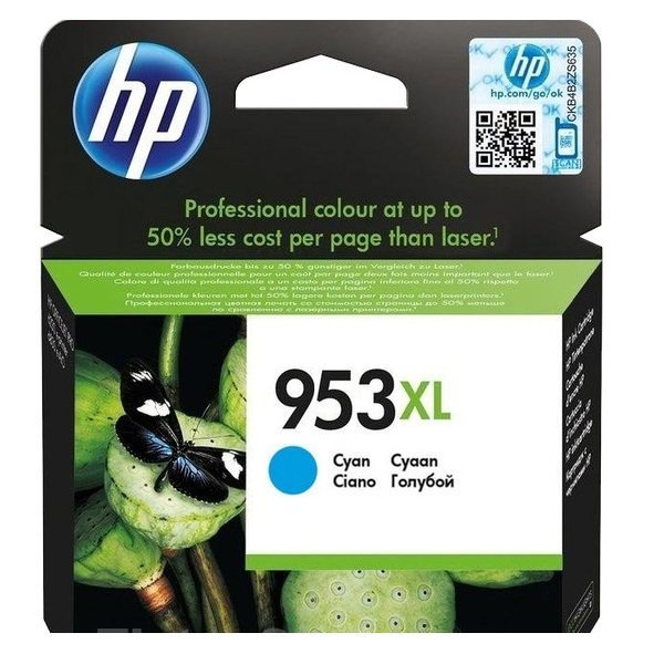 HP 953Xl Cyan Ink Cartridge, F6U16Ae