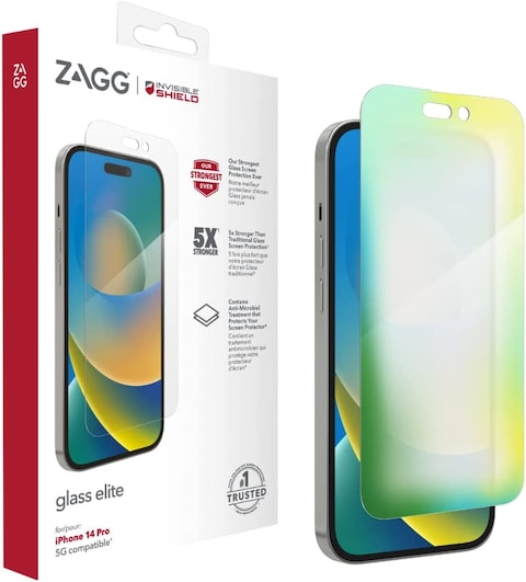 ZAGG InvisibleShield Glass Elite for iPhone 14 Pro Screen Protector (6.1 inch) Tempered Glass - Case Friendly