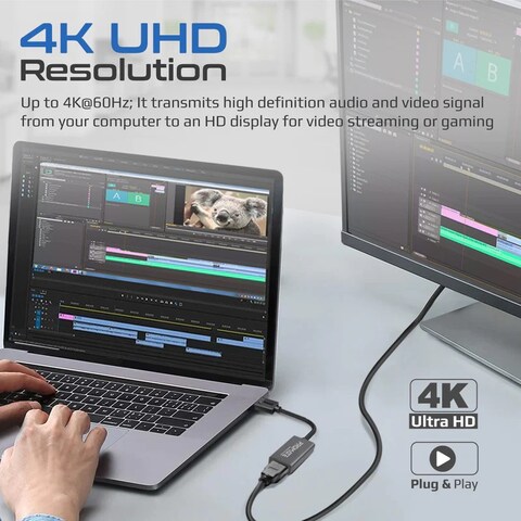 محول DisplayPort إلى HDMI عالي الوضوح بدقة 4K@60 هرتز