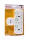 Moha 3-Way T-Socket Extension With Individual Switch White 2Meter