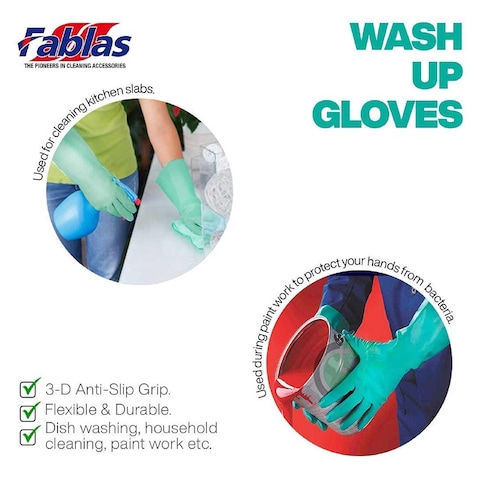 Spontex Wash Ups Anti Slip Reusable Gloves Medium