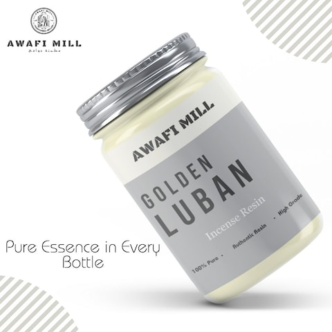 AWAFI MILL Frankincense Tears - Golden Luban   Aromatic Incense Ingredient   Pure Resin (Bottle of 50 gram / 1.7 Oz)