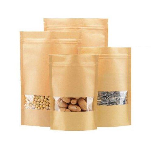 Buy Generic Kraft Paper Bag With Reusable Zip Lock Sealing & Notch ...