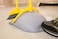 APEX FOLDING LONG HANDLE UPRIGHT DUSTPAN AND BROOM SWEEP SET
