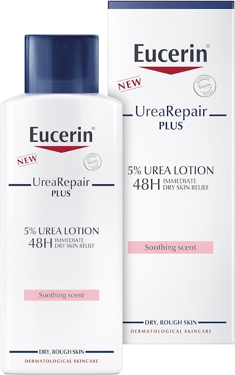 Eucerin Urea Repair Plus 5% Urea Body Lotion, Instant 48-Hour Relief From Dry Skin, Reduces Bumpy Skin And Roughness, Soothing Scent, 250ml