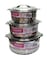 Pack Of 3 Stainless Steel Big Size Hotpot Set Silver