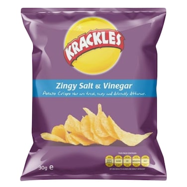 Krackles Zingy Salt And Vinegar Potato Chips 30G