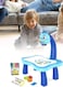 Generic Detrend Child Learning Desk With Smart Projector, Kids Educational Painting Table Light Music Children Projection Drawing Playset Table, Birthday Gift For Boys Girls (A, Blue, One Size)