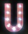 LED Marquee Letter Light Sign Wooden Pink (U) 25cm
