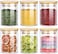 1CHASE&reg; Borosilicate  Glass Storage Jars with Wooden Lid, Mini Jars with Label for Kitchen Pantry, Suit for Sugar, Salt, Coffee, Tea, and Other Dry Food Storage 10 PCs set 180ml