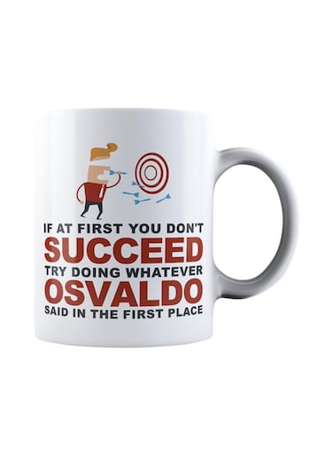 muGGyz Printed Ceramic Coffee Mug White