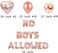 Party Time 35-Pieces Rose Gold Pajama Party Decorations For Girls Rose Pink NO BOYS ALLOWED Foil Balloon Banner Balloons Supplies Woman Sleep Party Favors Pack