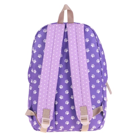 Kaukko Colourful 3 Colours Paws Printed Backpack Bag