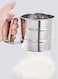 Generic Mechanical Baking Icing Sugar Shaker Sieve Silver 9.5 x 0.5cm