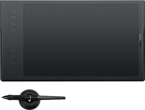 Huion Inspiroy Q11K V2 Graphic Drawing Tablet Tilt Function Battery-Free Stylus 8192 Pen Pressure with Artist Glove and 18 Pen Nibs - Black   Inspiroy-Q11K-V2