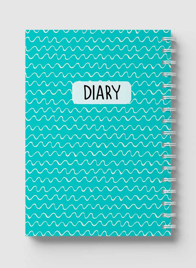 Lowha Spiral Notebook With 60 Sheets And Hard Paper Covers With Waves Design, For Jotting Notes And Reminders, For Work, University, School