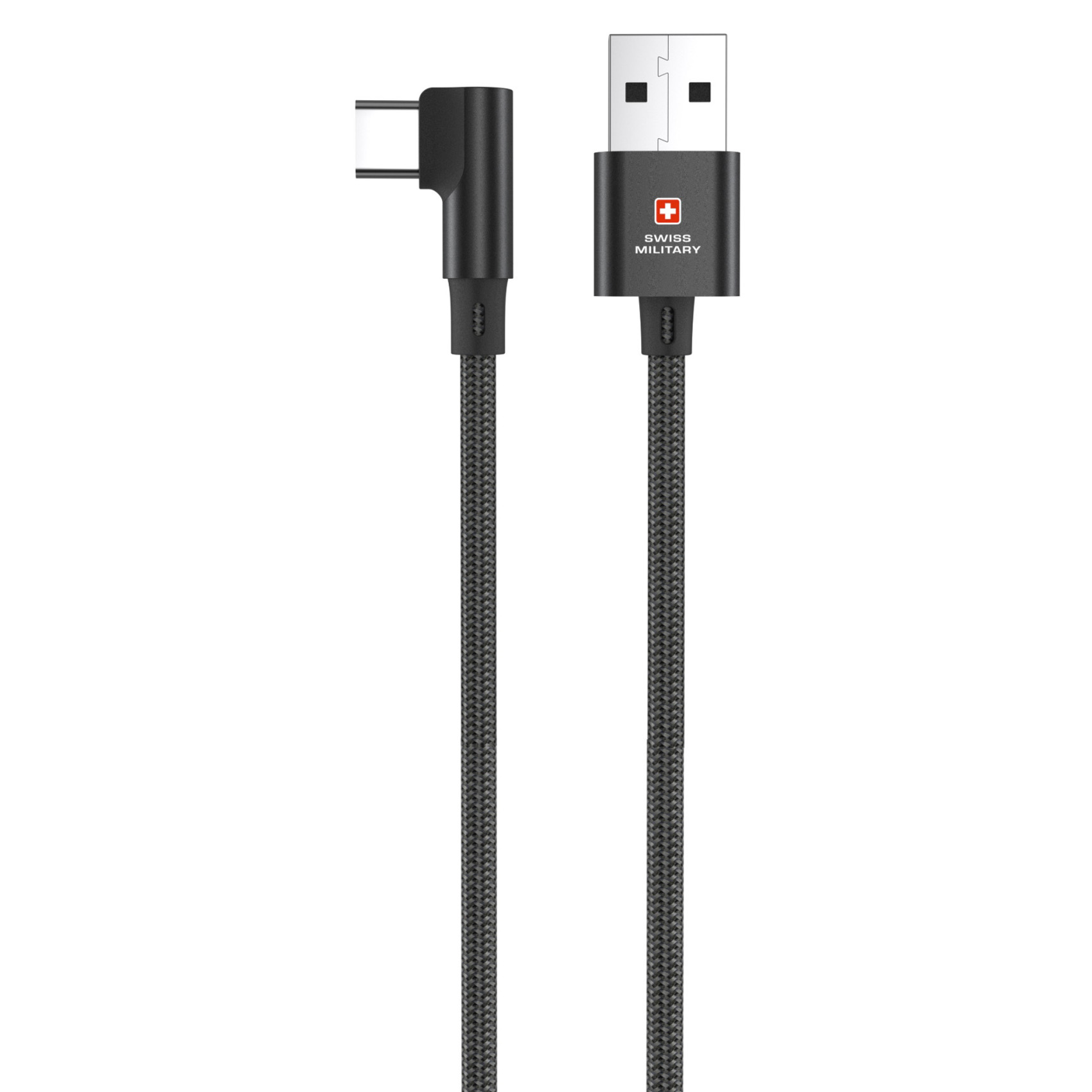 Swiss Military USB To Type C Braided Cable 2m Black