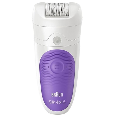 Braun Wet &amp; Dry Epilator + 4 Extra Attachments (7 W, White &amp; Purple)