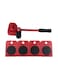 Generic 5-Piece Furniture Lifter Easy Moving Sliders Mover Tool Set Red/Black