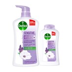 Buy Dettol Sensitive Anti-Bacterial Lavender And White Musk Body Wash White 500ml+250ml in UAE