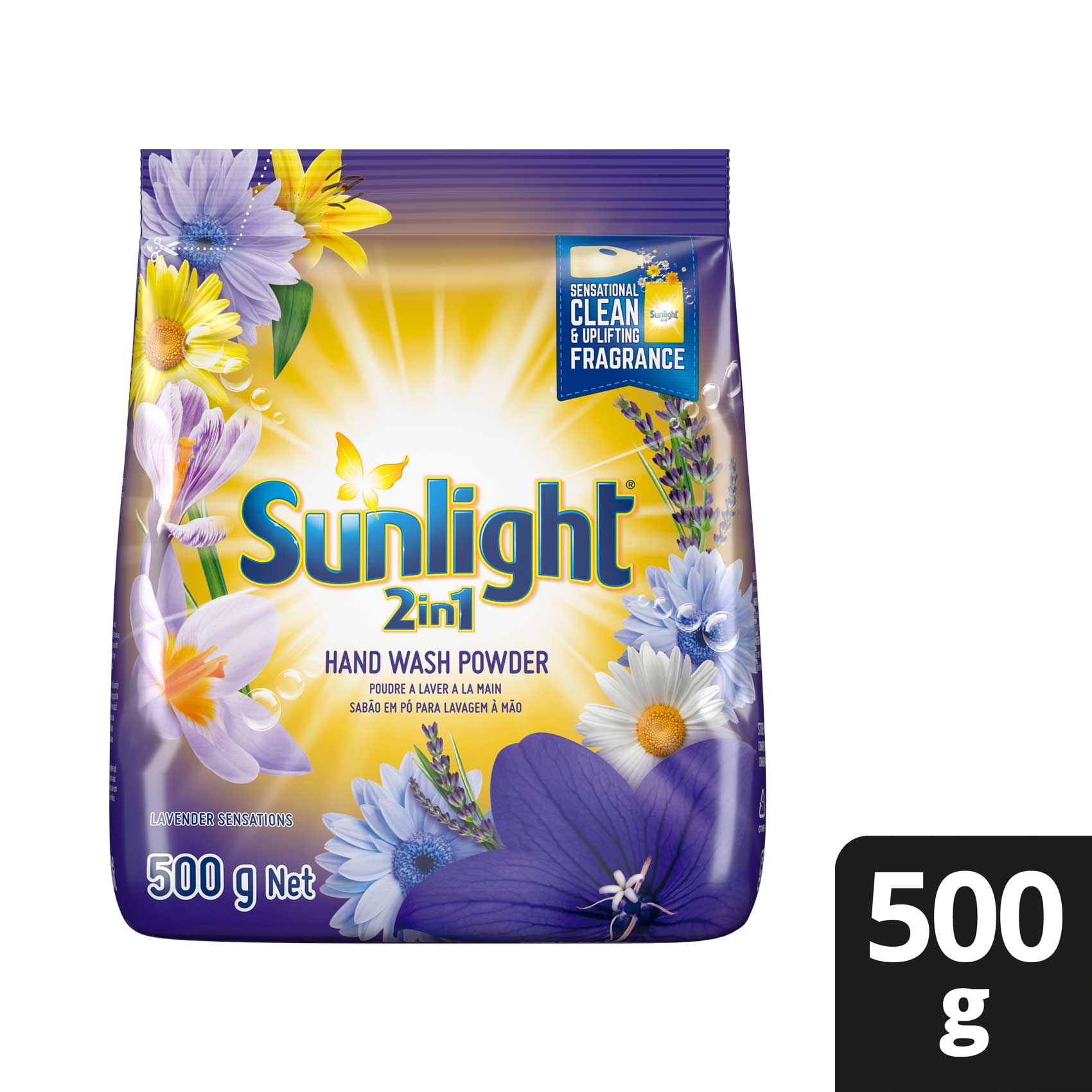 Sunlight 2 in 1 Hand Washing Powder Lavender Sensations 500g