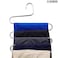 ZOBER S Shaped 5 Layer Pant Hanger with Grip   Stainless Steel   Multilayer Closet Storage   For Pants, Jeans, Trousers, Scarfs, Towels