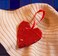 Red Mosaic Heart Hanging Decor 12x11cm