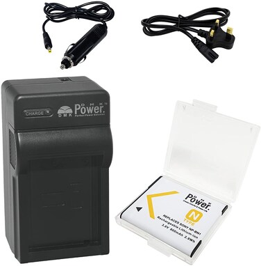 DMK Power NP-BN1 (800mAh) Rechargeable Battery with Protection Box and TC600C CAR/EU Cable Battery Charger Compatible with Sony DSC-QX10, DSC-QX30, DSC-QX100, DSC-TX100V, DSC-TX200V, DSC-W800 ect,