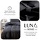 Luna Home Premium King Size 6 Pieces Bedding Set Without Filler, Plain Black Color