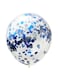 10-Piece 12inch Blue&amp;Silver Confetti Balloon Birthday Party Decoration Set