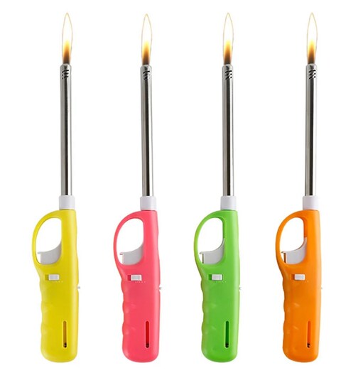 Lavish 2 Pcs, Refillable Utility Multicolor Gas Lighter For Fireplace Candle BBQ Grill Kitchen Stove Camping