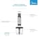 Midea 1000W Hand Blender With DC Motor, Stainless Steel Wander, Multi-functional For Whisking - Chopping - Mashing, Variable Speed For Turbo &amp; Stepless, 1L Chopper Bowl, 600ml beaker, MJ-BH1001W
