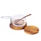 BILLI&reg; Glass Spice Jar - Condiment Pot Storage Jar with Wooden Lid, Spoon, Wooden Base - Glass Canisters Seasoning Box for Condiment, Salt, Sugar, Herb