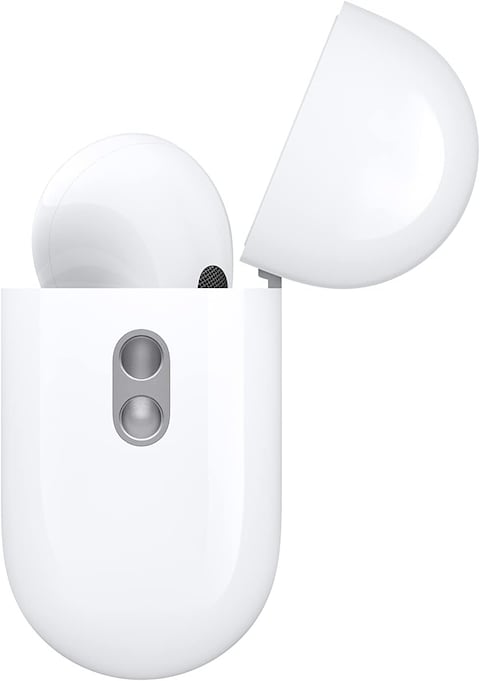 سماعات ابل ايربودز برو 2023 (الجيل الثاني) مع حافظة ماج سيف (USB-C)، داخل الأذن، ابيض