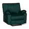 In House Velvet Rocking &amp; Rotating Recliner Chair - Dark Green - H1