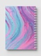 Lowha Spiral Notebook With 60 Sheets And Hard Paper Covers With Liquid Colored Design, For Jotting Notes And Reminders, For Work, University, School