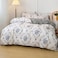 LUNA HOME Queen/Double size 6 pieces Bedding Set without filler, Bohemian with Blue Flowers Design