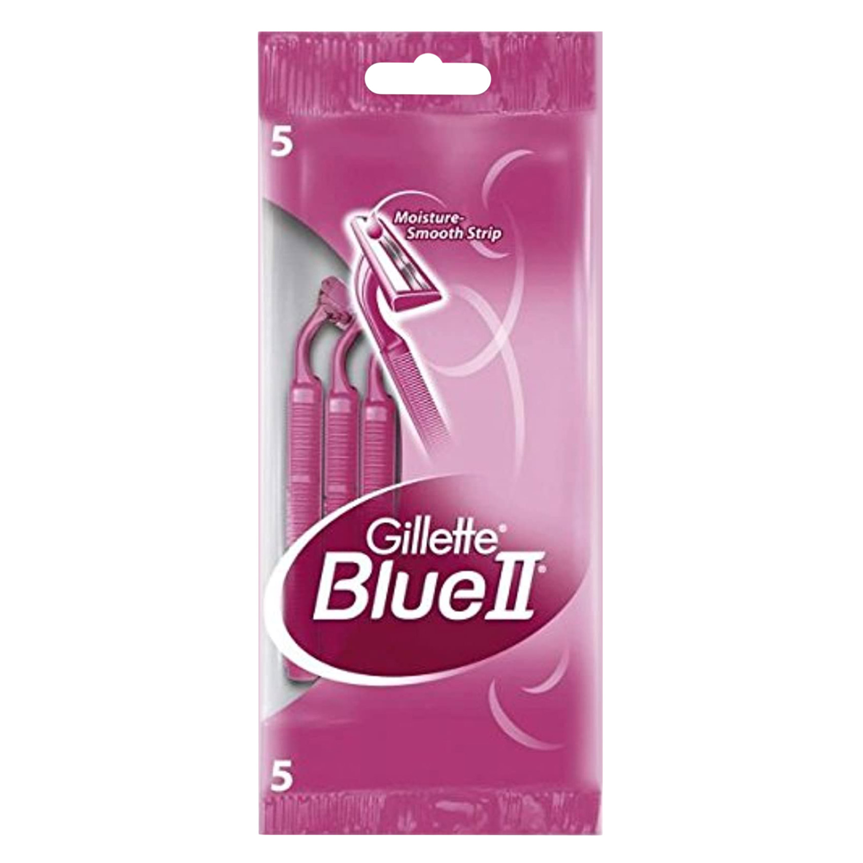 Gillette Blue Ii Plus Disposable Razor For Women 5 Pieces