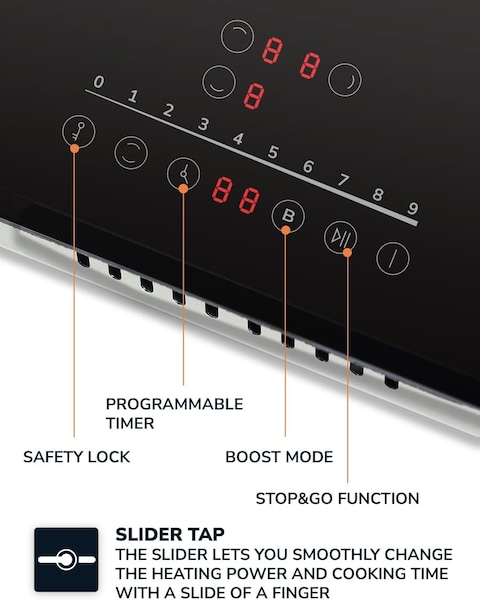 MILLEN Induction hob 45 cm Built-in 3 Heating Zones - MIH 452 BL, 5700 Watts, Touch Control, 3 Year Warranty